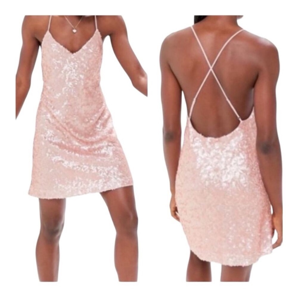 Urban Outfitters Pink Sequin Mini Dress